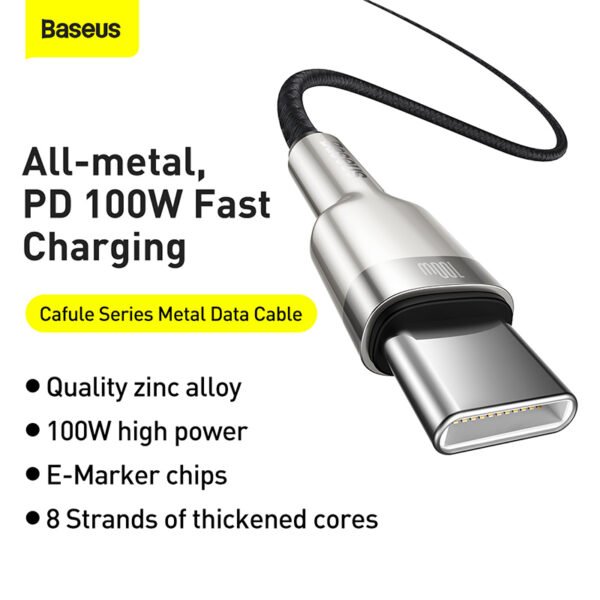 Baseus Cafule Metal C-C 100W 1m - Image 4