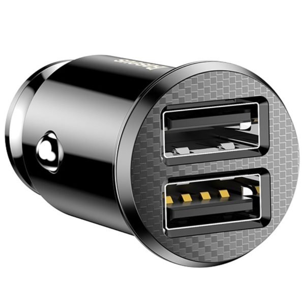 Baseus Grain Mini Smart Dual USB Car Charger - Image 3