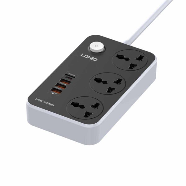 LDNIO SC3412 38W PD20W Power Strip 3 Socket Outlets and 3 QC 3.0 USB - Image 3